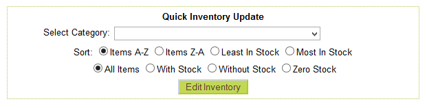 Editing product inventory