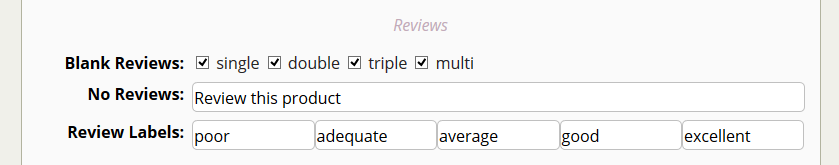 Setup your review options